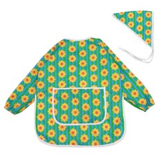 BEBE CHOUETTE 兒童圖案長袖美術畫畫衣 + 頭巾組, 週日心情