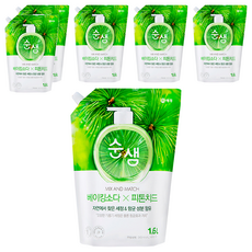 Soonsaem 蔬果碗盤小蘇打植物洗潔劑補充包, 1.6L, 6包