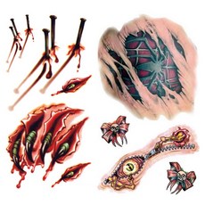 Open Space 萬聖節紋身裝扮組 3, 紅色, 1套