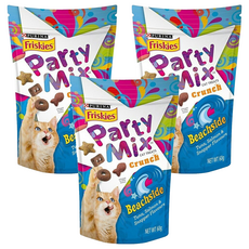 Friskies 喜躍 Party Mix 香酥餅 貓零食 鮪魚、鮭魚和小 snapper 口味, 海洋鮮味, 60g, 3包