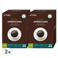 gomgom 美式即溶咖啡 中焙溫和款, 1g, 180條, 2盒
