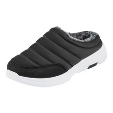 CARET 保暖鋪棉毛絨拖鞋, 黑色, 230