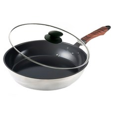 hokua 北陸 Mecera Zero 電磁爐適用 陶瓷IH 三層複合金不沾平底鍋 附蓋, 28cm, 1個