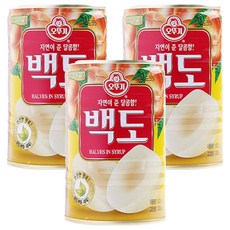 오뚜기 백도 반절 통조림, 400g, 3개