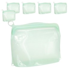 OUTSY 可密封 果凍QQ 矽膠食物夾鏈袋 顏色隨機 500ml 90g, 小巧款(18.8 x 4.6 x 16.5cm), 1個, 6個