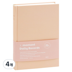 Momodi Moment Record Made 彩色抄寫筆記本, 4個, 陽光蜜桃