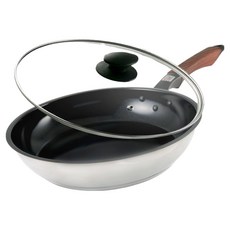 hokua 北陸 Mecera Zero 電磁爐適用 陶瓷IH 三層複合金不沾平底鍋 附蓋, 24cm, 1個