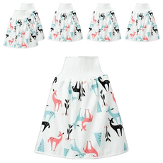 日本竹纖維隔尿裙-森林小鹿M 透氣舒適 防水隔尿, M, 森林小鹿, 6件