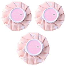 FANCY LIFE 圓形冷熱敷袋 粉色兔子 冷熱敷皆宜 可愛造型設計 輕巧方便攜帶, 3個