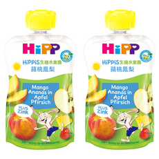 HiPP 喜寶 生機水果趣 蘋桃鳳梨, 100g, 2包