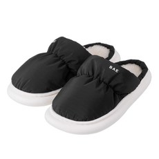 BASE ALPHA ESSENTIALS 男女通用 基本款 鋪棉絨毛拖鞋, 230, 黑色