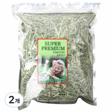 슈퍼 프리미엄 손질 티모시 건초 초식동물 사료, 500g, 2개