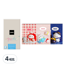 DONG-A Pabl 水彩色鉛筆 + Molang 厚實綜合練習簿 3入 隨機出貨, 4套, 12色