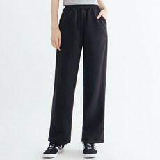 Elsso 女款鬆緊帶彈力寬版直筒休閒褲