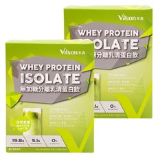 Vilson 米森 無加糖分離乳清蛋白飲 抹茶拿鐵 6包入, 35g, 2盒
