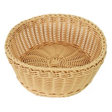 Craftsman In Storage 收納職人 鄉村風收納裝飾編織置物籃PP藤編籃 方圓 140g, 奶油米白, 1個