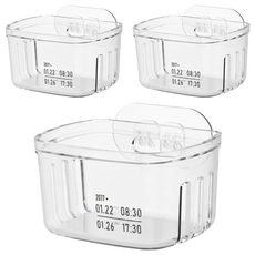 德利生活 省空間萬用壁掛收納筐, 透明色, 3個