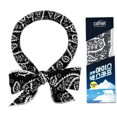 코멧 쿨 스카프 냉동 아이스 넥 스카프 목 손목 발목, 블랙, 3개
