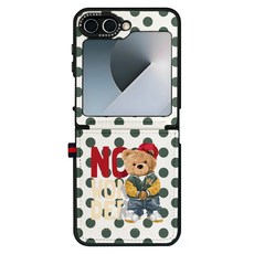 모란카노 시크릿 카드포켓 가죽 디자인 테디 휴대폰 케이스, 원더 테디