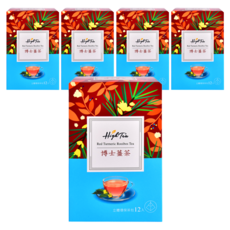 High Tea 伂橙 博士薑茶 嚴選台灣在地紅薑黃及老薑 玉米澱粉環保茶包 立體茶包, 2.2g, 12包, 5盒