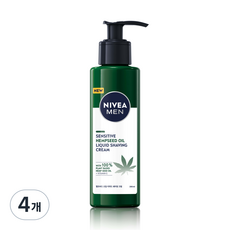 니베아 맨 센서티브 햄프씨드 오일 리퀴드 쉐이빙 크림, 4개, 200ml