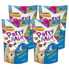 Friskies 喜躍 Party Mix 香酥餅 貓零食 鮪魚、鮭魚和小 snapper 口味, 海洋鮮味, 60g, 4包