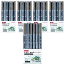 라인플러스 엣지라이너 드로잉펜 6종 세트 0.5mm, 흑색, 5세트