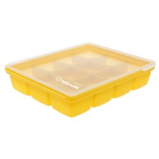 쁘띠누베 국내 제조 실리콘 멀티큐브 이유식 냉동용기 12구, MUSTARD, 1개