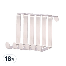 The Bella多功能衣櫃廚房不鏽鋼門掛勾, 銀, 18個