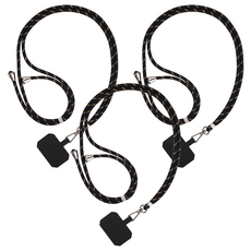 斜背式手機掛繩 Set 3條 160cm長度 自由調節, 黑間金