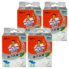 Mr Muscle 威猛先生 潔廁清香凍補充管 強力抗菌 明亮薄荷, 38g, 4盒