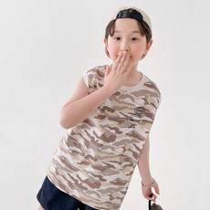 베리클로젯 키즈 남아 강철부대 카모 유아 여름 나시 민소매 티셔츠