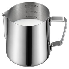 코휀하임 스텐304 눈금형 카페 우유 스팀피쳐 600ml, 1개 1개