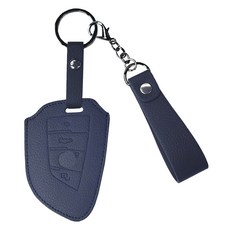 오시에나 자동차 가죽 스마트 차키케이스 스프링 키홀더, 네이비, BMW-F타입