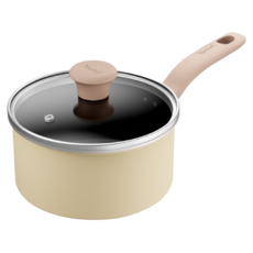 Tefal 特福 Daisy系列 不沾單柄湯鍋加蓋, 1套, 米色, 18cm