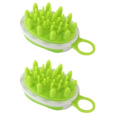 헤어베스트 미니미 샴푸브러쉬, 그린, 2개