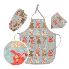 코니아일랜드 유아용 방수 앞치마 + 토시 + 두건 세트