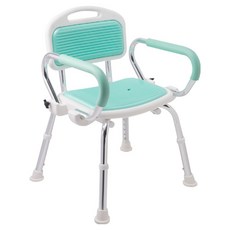 Sunlus 三樂事 扶手可收折軟墊洗澡椅, 綠色 + 白色, 1個