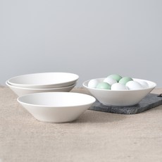 BOWLBOWL 素色深餐盤, 亞麻白色, 4件