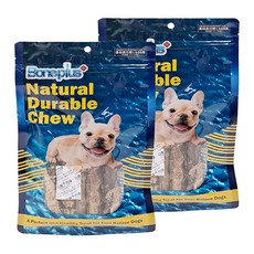 Boneplus 鱈魚粗棒, 天然耐嚼, 幫助消化, 煙燻, 60g, 2包