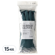 모던하우스 모던 와이드핏 고무장갑 양손착용 3P세트, 그린, 대(L), 15세트