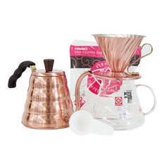 HARIO 銅製手滴壺 適用1~4人 V60 XGS 800ml 5入組, 白色(濾紙), 1組