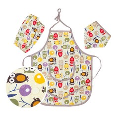 Coney Island 幼兒防水圍兜 + 袖套 + 頭巾套組