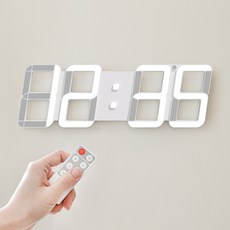 무아스 시그니처 폰트 블루투스 LED 벽시계, 화이트