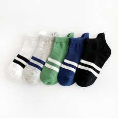 Ruthkids 兒童運動風雙線條紋休閒鞋踝襪5雙組