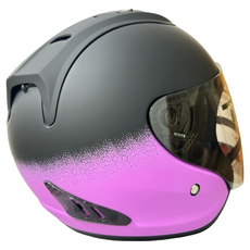 全罩式安全帽 L 黑紫色 含一層護目鏡 R3A6, 1個