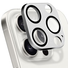 Imall iPhone 相機鏡頭防光暈一體式全覆蓋鋼化玻璃金屬保護膜 銀色, 1個