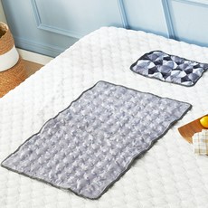 꼼띠아 양면 쿨매트 중형 싱글세트, 눈꽃 다이아, 쿨매트+쿨베개 세트