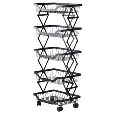 折疊蔬果籃 BM023 欄高21.5cm, 黑色, 1個