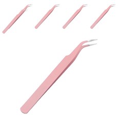 엘로브 속눈썹 트위저 눈썹 족집게, 6개, 핑크